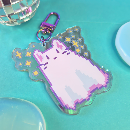 Acrylic Charm: Ghost Cat