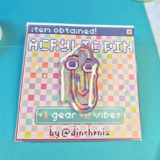Acrylic Pin: Rainbow Clippy