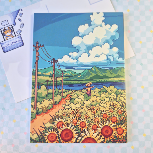 Print A6: Summer Sunflower Field