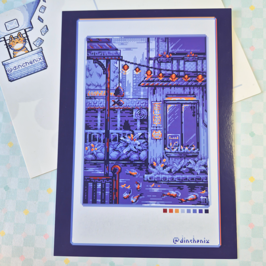 Print A6: Polaroid Lanterns over Koi Pond