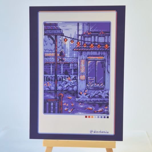 Print A6: Polaroid Lanterns over Koi Pond