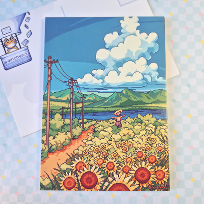 Print A6: Summer Sunflower Field