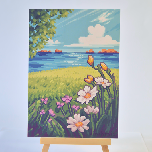 Print A6: Spring Flowers at the Sea