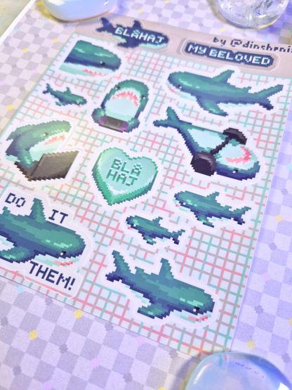 Stickersheet: Blåhaj