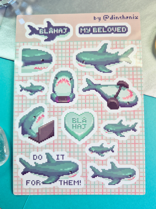 Stickersheet: Blåhaj