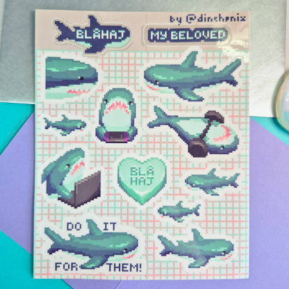 B-grade Stickersheet: Blåhaj