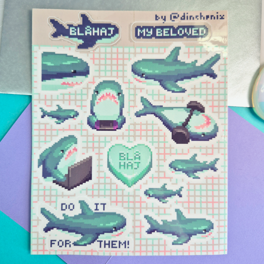 B-grade Stickersheet: Blåhaj