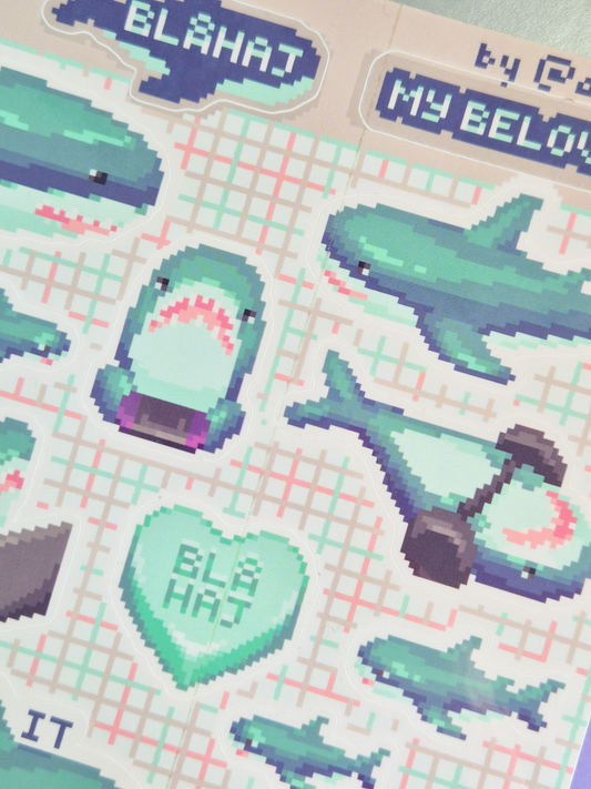 B-grade Stickersheet: Blåhaj