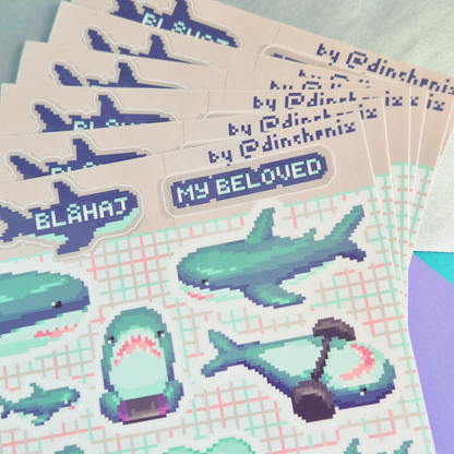 B-grade Stickersheet: Blåhaj