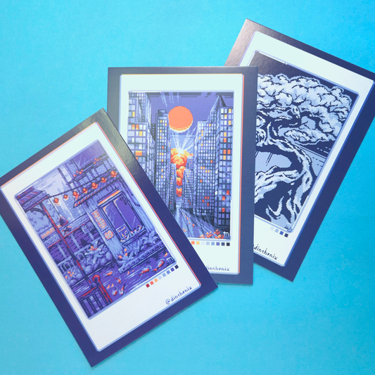 Print A6 Set: Blue Polaroids